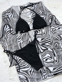 Solid Bikini Zebra print 3 részes fürdőruha női tanga fürdőruha fürdőruha Conjunto Biquinis Feminino Trajes de baño mujer 2022