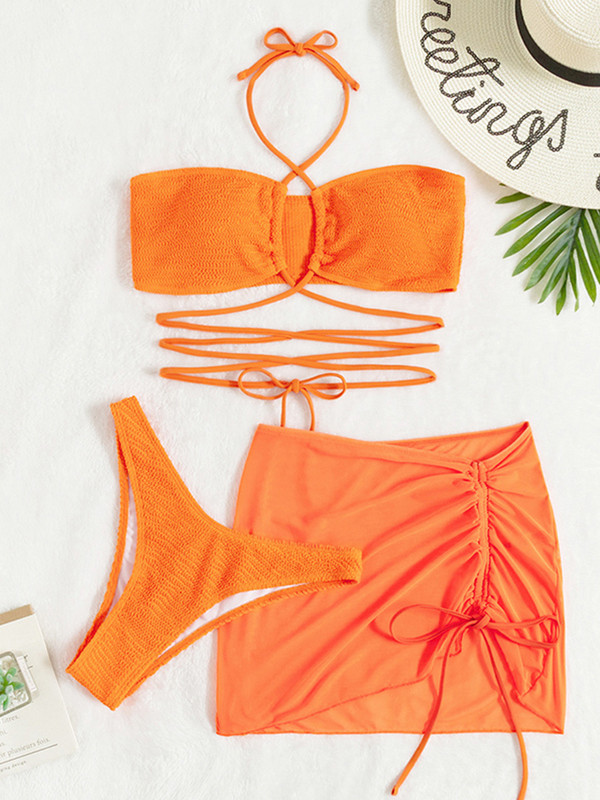 Masszív push up bikini 3 részes női fürdőruha Magasra vágott fürdőruhák fürdőruha conjunto biquinis feminino trajes de baño mujer 2022