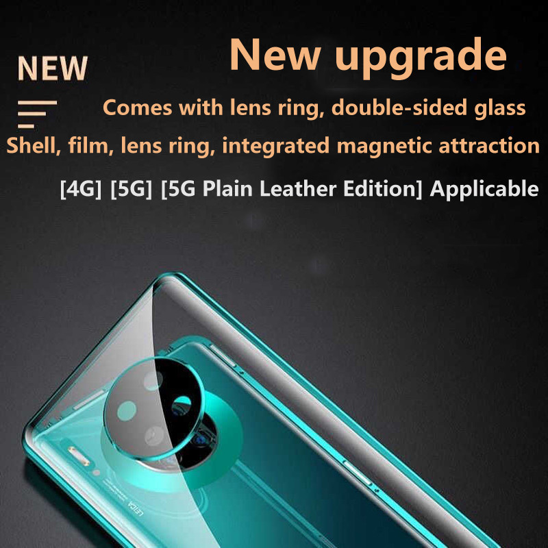 Objektīva aizsardzība Metāla magnētiskais futrālis Huawei P50 P40 P30 Pro Mate 50 40 30 20 Pro kameras aizsardzība Divpusējs stikla vāciņš