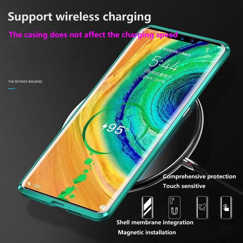 Objektīva aizsardzība Metāla magnētiskais futrālis Huawei P50 P40 P30 Pro Mate 50 40 30 20 Pro kameras aizsardzība Divpusējs stikla vāciņš