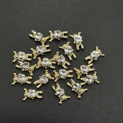 1 kutija Nail Art Rhinestones Kristalno staklo Drago kamenje 3D legura Srce Nail Decoration Mix Charms Nail Diamonds DIY za pribor za nokte