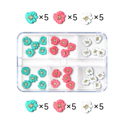 1 kutija Nail Art Rhinestones Kristalno staklo Drago kamenje 3D legura Srce Nail Decoration Mix Charms Nail Diamonds DIY za pribor za nokte