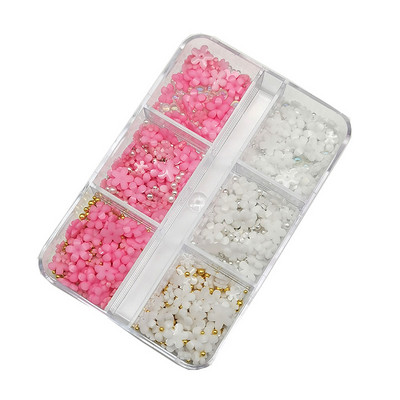 1 kutija Nail Art Rhinestones Kristalno staklo Drago kamenje 3D legura Srce Nail Decoration Mix Charms Nail Diamonds DIY za pribor za nokte