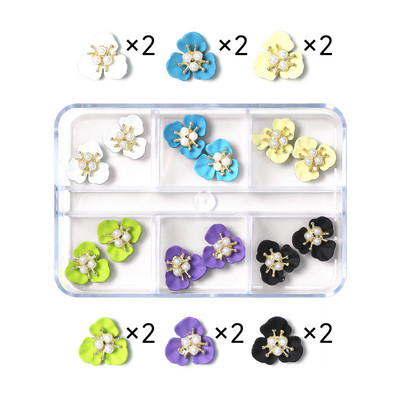 1 kutija Nail Art Rhinestones Kristalno staklo Drago kamenje 3D legura Srce Nail Decoration Mix Charms Nail Diamonds DIY za pribor za nokte