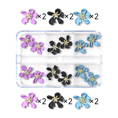 1 kutija Nail Art Rhinestones Kristalno staklo Drago kamenje 3D legura Srce Nail Decoration Mix Charms Nail Diamonds DIY za pribor za nokte