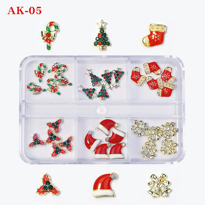 1 kutija Nail Art Rhinestones Kristalno staklo Drago kamenje 3D legura Srce Nail Decoration Mix Charms Nail Diamonds DIY za pribor za nokte