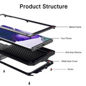 Super otporna na udarce oklopna metalna maska za Samsung S22 S21 S20 S10 S9 S8 Note 20 10 9 8 Ultra Plus FE potpuna zaštita odbojnika