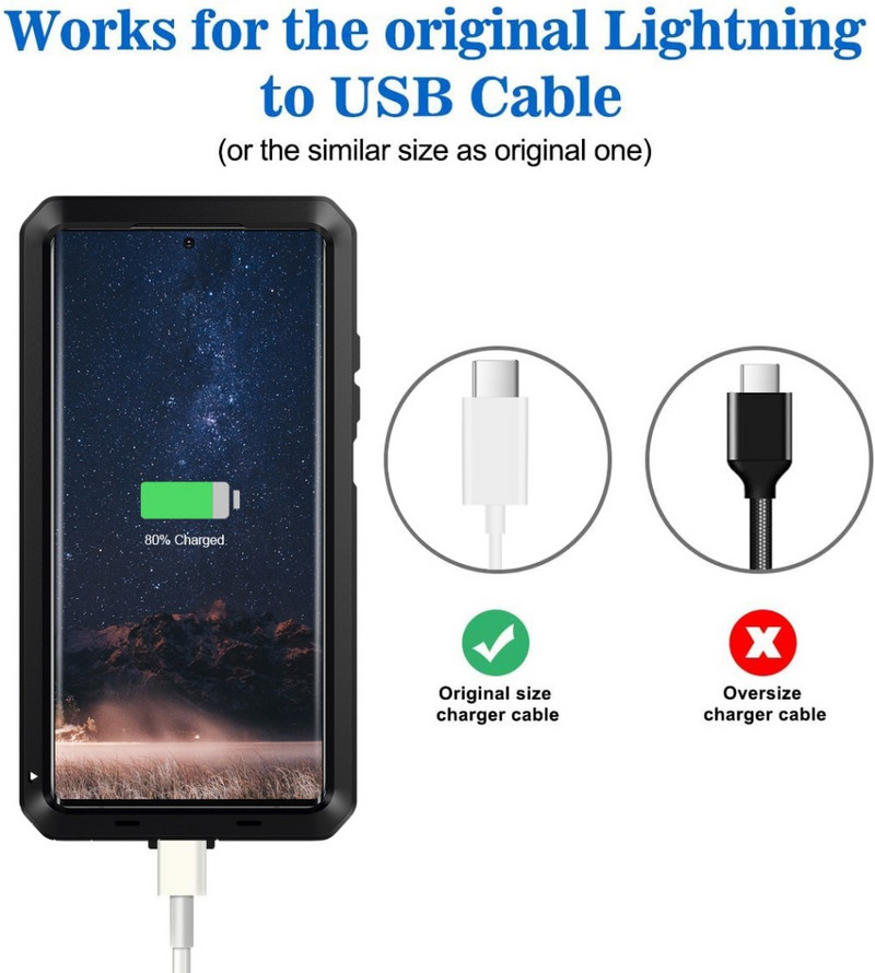 Super triecienizturīgs bruņu metāla korpuss priekš Samsung S22 S21 S20 S10 S9 S8 Note 20 10 9 8 Ultra Plus FE pilnas aizsardzības bufera pārsegs