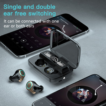 Xnyocn TWS Bluetooth 5.1 Слушалки 5000mAh Кутия за зареждане Безжични слушалки 9D Стерео Спорт Водоустойчиви слушалки Слушалки С микрофон