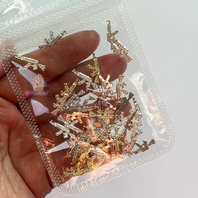 40db Luxus körömdísz ötvözet pisztoly alakú drágakő strassz körmök fényes többszínű 3D varázslatok barkácsolás manikűr tippek dekoráció