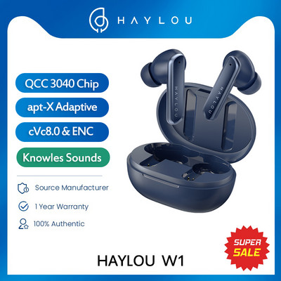 HAYLOU W1 QCC 3040 Bluetooth 5.2 Earphone AptX Adaptive TWS Wireless Headphone Knowles Dual Balanced Armature Dynamic Earbuds