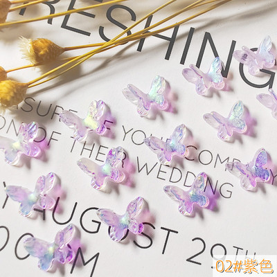 20 kom 3D privjesci za nokte Gumasti leptir 7x10 mm Aurora AB boje Leptir smolasto kamenje Gel lak Ukrasni kamenčići za manikuru UV gel