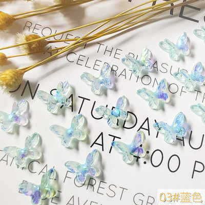 20 kom 3D privjesci za nokte Gumasti leptir 7x10 mm Aurora AB boje Leptir smolasto kamenje Gel lak Ukrasni kamenčići za manikuru UV gel