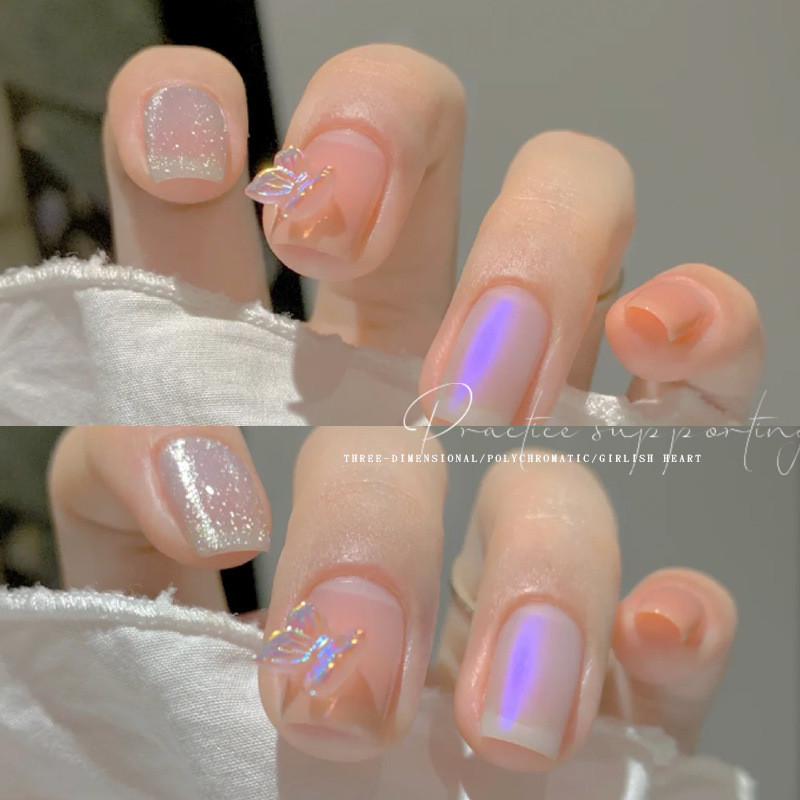 20 kom 3D privjesci za nokte Gumasti leptir 7x10 mm Aurora AB boje Leptir smolasto kamenje Gel lak Ukrasni kamenčići za manikuru UV gel