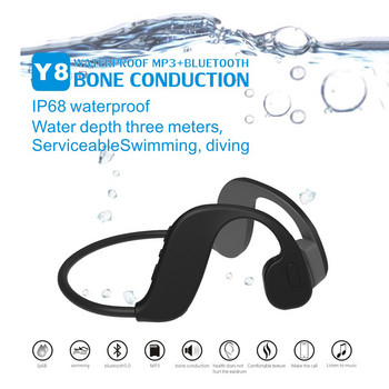 Y8 Swim Bone Conduction Bluetooth 5.0 Earphone 32GB Mp3 Player 2 in 1 Headset IP68 Waterproof Running Fitness Sport Swimming