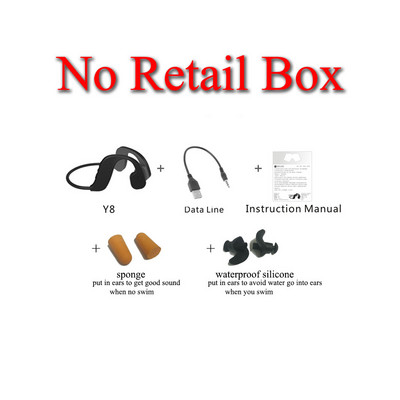 Y8 Swim Bone Conduction Bluetooth 5.0 Earphone 32GB Mp3 Player 2 in 1 Headset IP68 Waterproof Running Fitness Sport Swimming