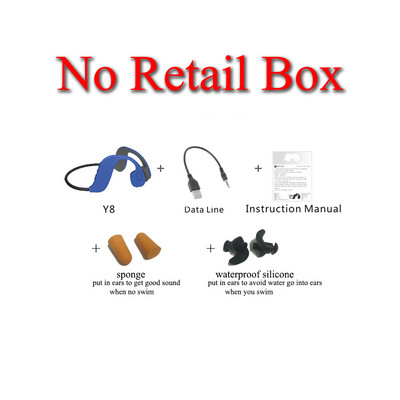 Y8 Swim Bone Conduction Bluetooth 5.0 Earphone 32GB Mp3 Player 2 in 1 Headset IP68 Waterproof Running Fitness Sport Swimming