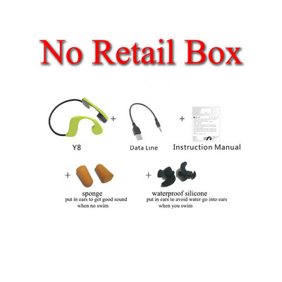 Y8 Swim Bone Conduction Bluetooth 5.0 Earphone 32GB Mp3 Player 2 in 1 Headset IP68 Waterproof Running Fitness Sport Swimming