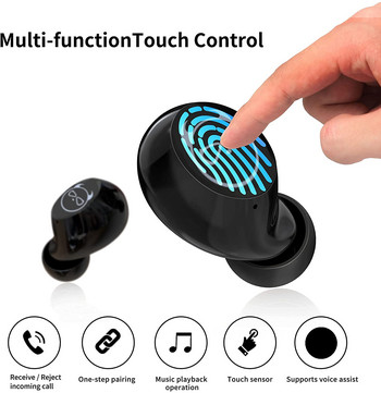 Безжични слушалки Bluetooth 5.0 Слушалки Сензорно управление Анимационни малки дяволчета Слушалки Намаляване на шума IPX5 3D стерео дълбок бас