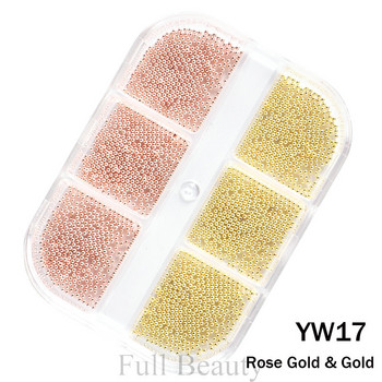 Μίνι χρυσό πλέγμα μεταλλική χάντρα από ανοξείδωτο χάλυβα 3D ροζ χρυσό Μικρές χάντρες Χαβιάρι Αξεσουάρ διακόσμησης νυχιών TRYW36