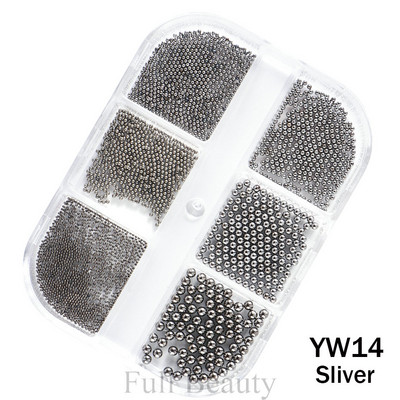 6 решетки Златни мини метални мъниста от неръждаема стомана 3D решетка розово злато Малки микро мъниста Хайвер Аксесоари за декорация на нокти TRYW36