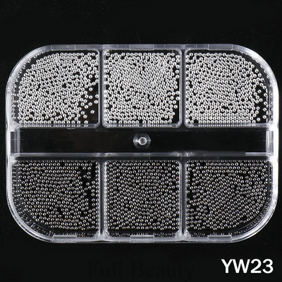 6 решетки Златни мини метални мъниста от неръждаема стомана 3D решетка розово злато Малки микро мъниста Хайвер Аксесоари за декорация на нокти TRYW36