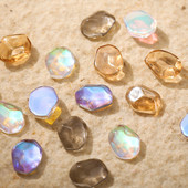 50/100db Aurora Meteorit Gyanta Nail Art Charm 3D K9 Glass Ice Transparent Crystal Gem Laser Meteorite Körömékszer Kiegészítők