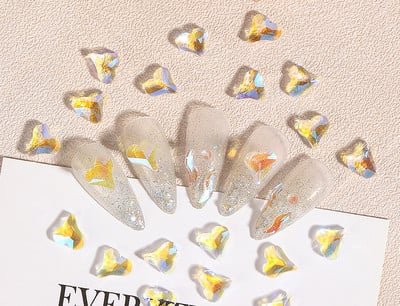 50/100db Aurora Meteorit Gyanta Nail Art Charm 3D K9 Glass Ice Transparent Crystal Gem Laser Meteorite Körömékszer Kiegészítők