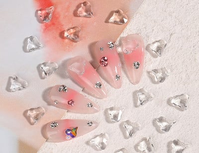 50/100db Aurora Meteorit Gyanta Nail Art Charm 3D K9 Glass Ice Transparent Crystal Gem Laser Meteorite Körömékszer Kiegészítők