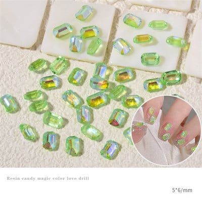 50/100db Aurora Meteorit Gyanta Nail Art Charm 3D K9 Glass Ice Transparent Crystal Gem Laser Meteorite Körömékszer Kiegészítők