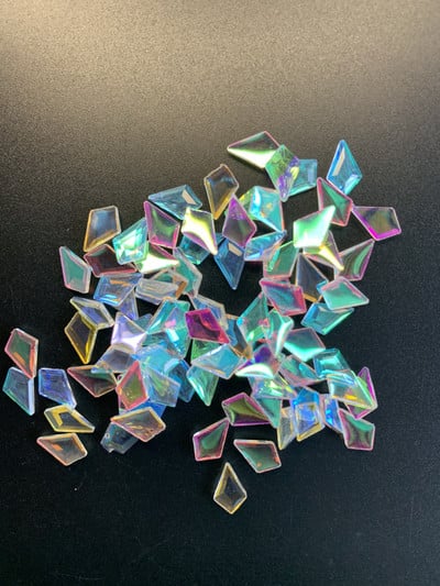 50/100db Aurora Meteorit Gyanta Nail Art Charm 3D K9 Glass Ice Transparent Crystal Gem Laser Meteorite Körömékszer Kiegészítők