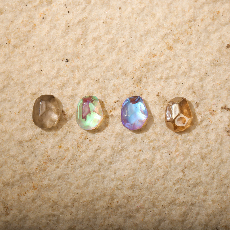 50/100db Aurora Meteorit Gyanta Nail Art Charm 3D K9 Glass Ice Transparent Crystal Gem Laser Meteorite Körömékszer Kiegészítők