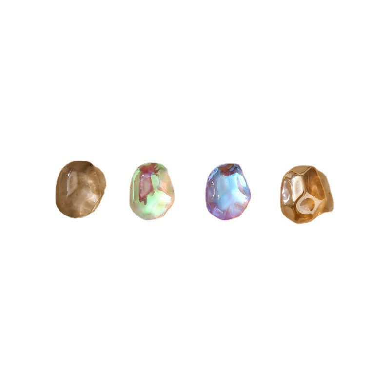 50/100db Aurora Meteorit Gyanta Nail Art Charm 3D K9 Glass Ice Transparent Crystal Gem Laser Meteorite Körömékszer Kiegészítők