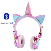 Unicorn slušalice Bluetooth 5.0 Cute Girl Casco bežične slušalice slušalice s mikrofonom Wireless Auriculares Božićni poklon