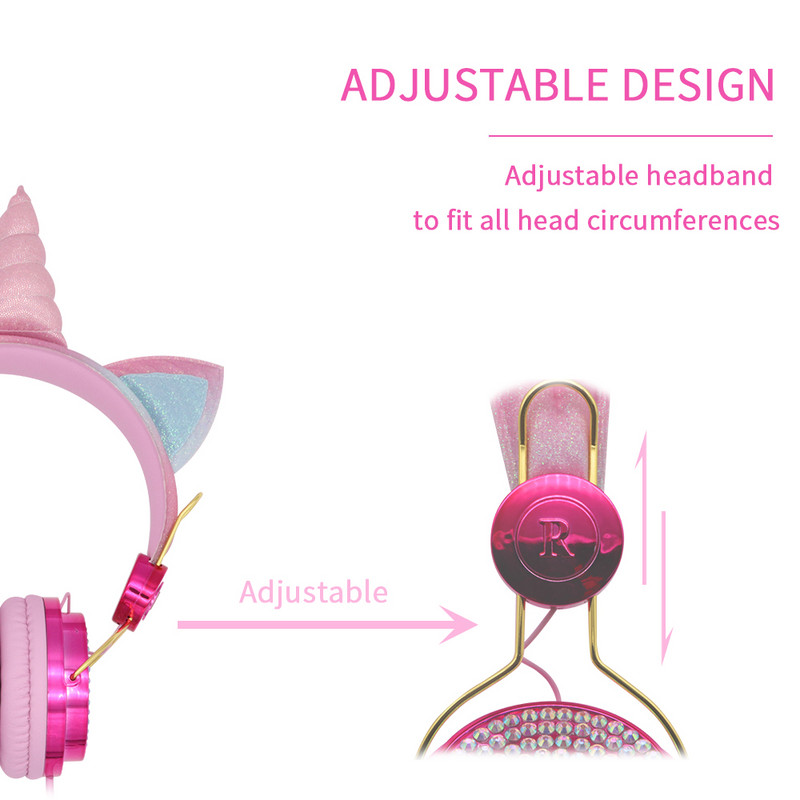 Unicorn slušalice Bluetooth 5.0 Cute Girl Casco bežične slušalice slušalice s mikrofonom Wireless Auriculares Božićni poklon
