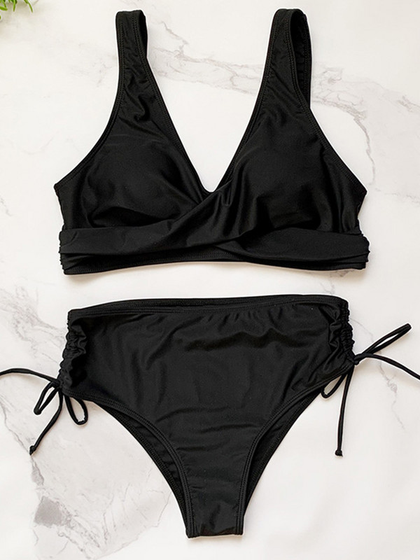 S-XXL Bikini cu talie mijlocie cu imprimeu galben Costum de baie sexy cu dantela pentru femei, conjunto de biquini feminino trajes de baño mujer 2022