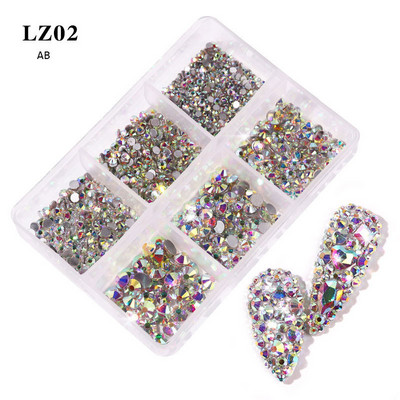 6 Méret Crystals AB Köröm Strassz Kristály AB Köröm Strassz SS6-SS20 Opál Köröm drágakő strasszok körömdíszítéshez