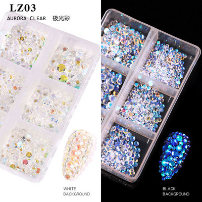 6 Méret Crystals AB Köröm Strassz Kristály AB Köröm Strassz SS6-SS20 Opál Köröm drágakő strasszok körömdíszítéshez
