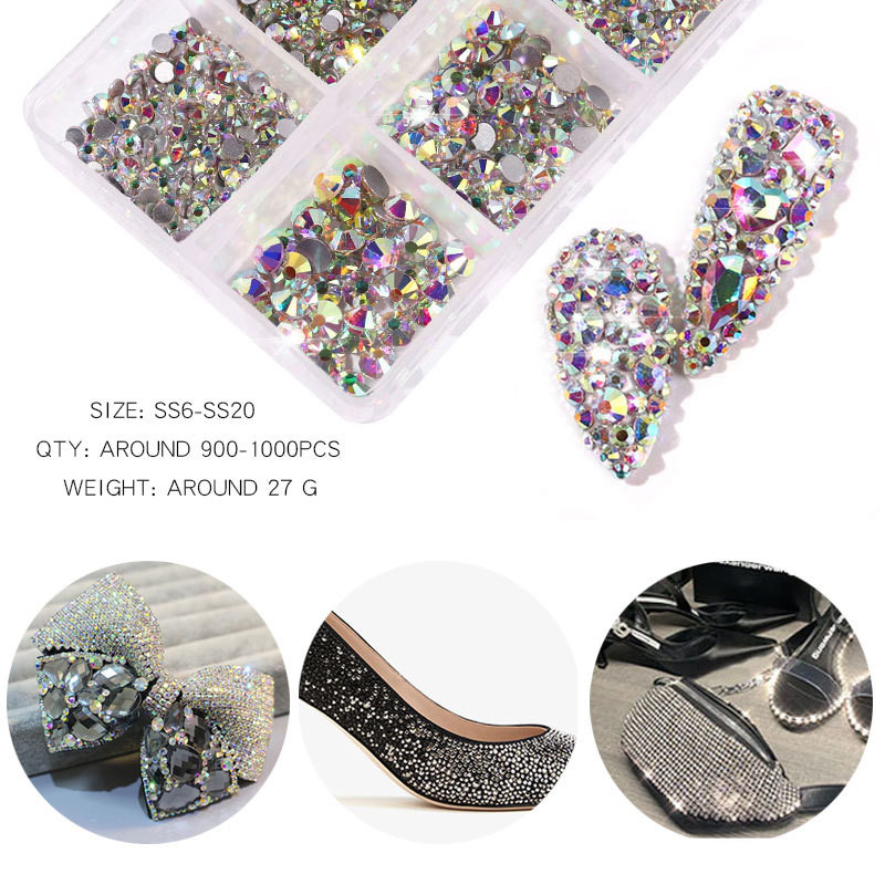 6 Méret Crystals AB Köröm Strassz Kristály AB Köröm Strassz SS6-SS20 Opál Köröm drágakő strasszok körömdíszítéshez