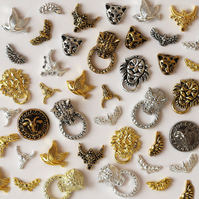 20kom Retro legura Krila goluba mira Nokti privjesci Nakit Životinja Leopard/bik/ovca Glava Nail Art Dekoracija Metalni dijelovi Cijeli