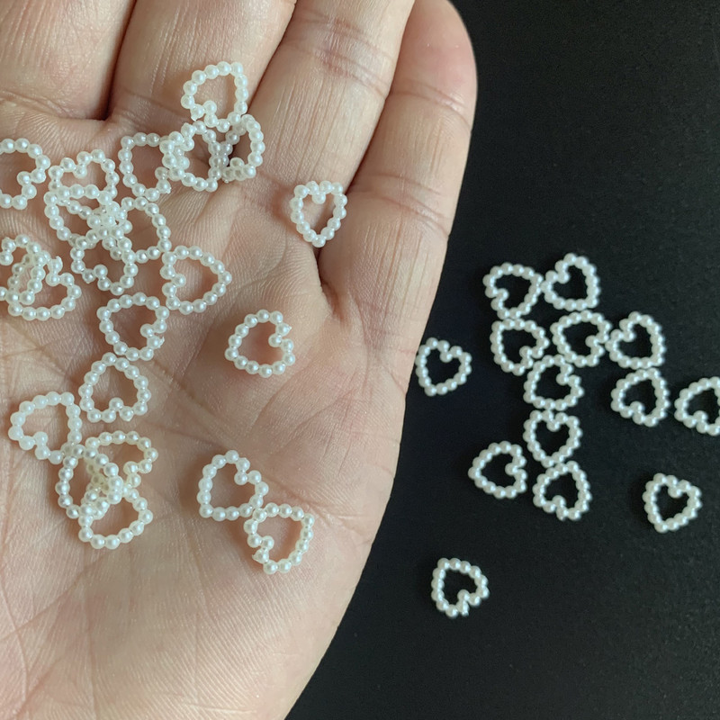 100 db gyöngy lánc körömdíszítés szívcsillag hold üreges kézműves körmök varázsalkatrészek luxus 3D manikűr ékszer kiegészítők