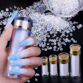 1 palack Üveg AB Crystal Dust Mikrocirkon köröm strassz DIY Beauty apró strassz 3D drágakövek Mikro Pixie Nails Dekoráció
