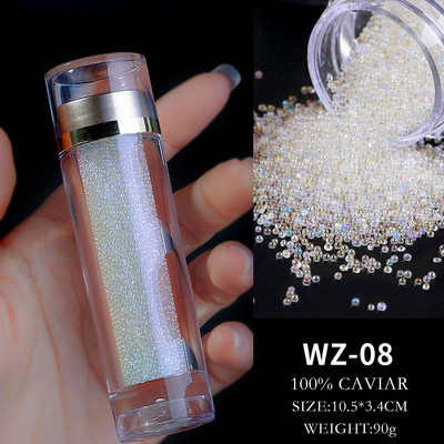 1 palack Üveg AB Crystal Dust Mikrocirkon köröm strassz DIY Beauty apró strassz 3D drágakövek Mikro Pixie Nails Dekoráció