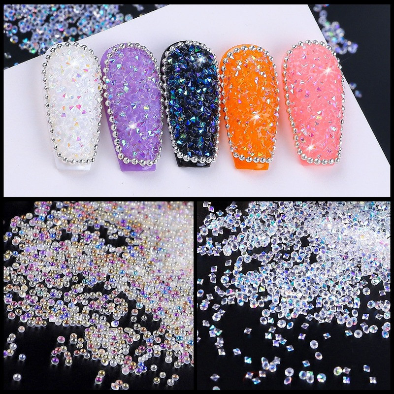 1 palack Üveg AB Crystal Dust Mikrocirkon köröm strassz DIY Beauty apró strassz 3D drágakövek Mikro Pixie Nails Dekoráció