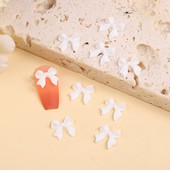 50 kom Smola Mašna Nail Art Šarm 3D bijela duga traka Bowknot Nakit za nokte Ukrasi DIY Kawaii mašne Dodaci za nokte 10x11MM