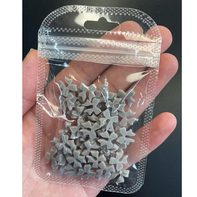 50 kom Smola Mašna Nail Art Šarm 3D bijela duga traka Bowknot Nakit za nokte Ukrasi DIY Kawaii mašne Dodaci za nokte 10x11MM