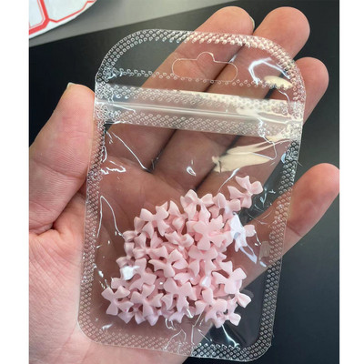 50 kom Smola Mašna Nail Art Šarm 3D bijela duga traka Bowknot Nakit za nokte Ukrasi DIY Kawaii mašne Dodaci za nokte 10x11MM