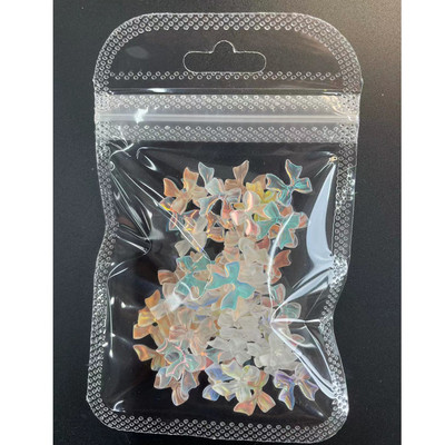 50 kom Smola Mašna Nail Art Šarm 3D bijela duga traka Bowknot Nakit za nokte Ukrasi DIY Kawaii mašne Dodaci za nokte 10x11MM