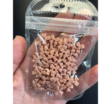 50 kom Smola Mašna Nail Art Šarm 3D bijela duga traka Bowknot Nakit za nokte Ukrasi DIY Kawaii mašne Dodaci za nokte 10x11MM