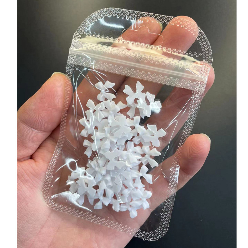 50 kom Smola Mašna Nail Art Šarm 3D bijela duga traka Bowknot Nakit za nokte Ukrasi DIY Kawaii mašne Dodaci za nokte 10x11MM